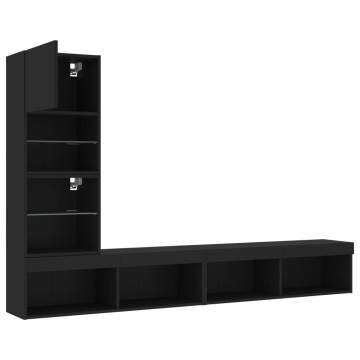 4 Piece TV Wall Units with LED - Stylish & Space Saving