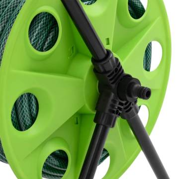 Green Hose Reel Cart with 50m PVC Hose - Durable & Flexible