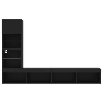 4 Piece TV Wall Units with LED - Stylish & Space Saving