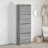 Stylish Grey Sonoma Shoe Cabinet with 4 Flip-Drawers