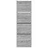 Stylish Grey Sonoma Shoe Cabinet with 4 Flip-Drawers