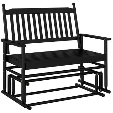 Glider Bench Black - Solid Wood Poplar | HipoMarket