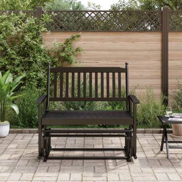 Glider Bench Black - Solid Wood Poplar | HipoMarket