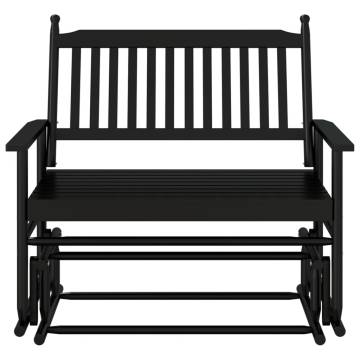 Glider Bench Black - Solid Wood Poplar | HipoMarket