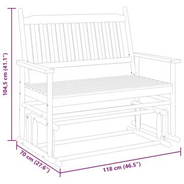 Glider Bench Black - Solid Wood Poplar | HipoMarket