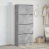 Shoe Cabinet with 4 Flip-Drawers - Concrete Grey 80x34x187.5 cm