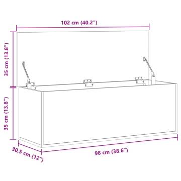 Storage Box Grey Sonoma - Versatile Engineered Wood Solution