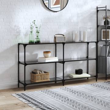 Stylish Console Table with Black Glass Top | HipoMarket