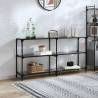  Console Table with Black Glass Top 158.5x30x81 cm Steel Colour black Size 158.5 x 30 x 81 cm Quantity in Package 1 