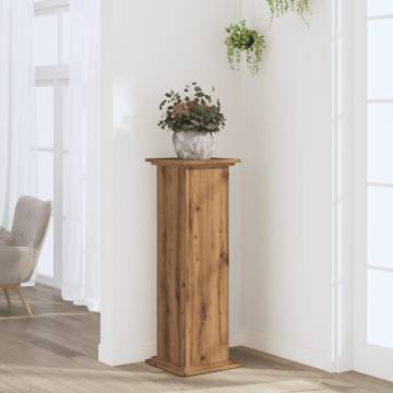 Artisian Oak Plant Stand - 33x33x100 cm Engineered Wood