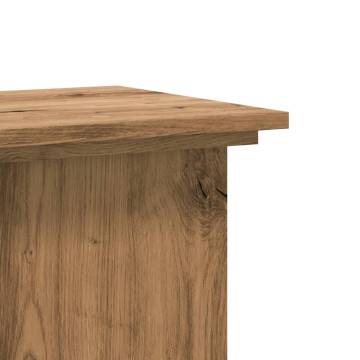 Artisian Oak Plant Stand - 33x33x100 cm Engineered Wood