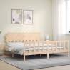 Solid Wood Bed Frame with Headboard 200x200 cm - Hipomarket