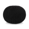  Hand-Knitted Pouffe Cotton 50x35 cm Black Colour black Quantity in Package 1 