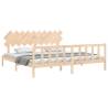 Solid Wood Bed Frame with Headboard 200x200 cm - Hipomarket