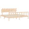 Solid Wood Bed Frame with Headboard 200x200 cm - Hipomarket