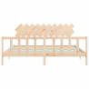 Solid Wood Bed Frame with Headboard 200x200 cm - Hipomarket