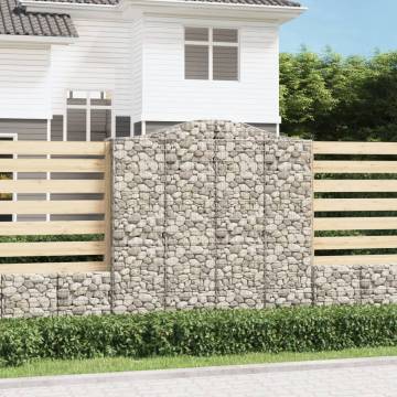 Arched Gabion Baskets 6 pcs | Galvanised Iron Garden Barriers