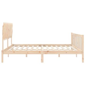 Solid Wood Bed Frame with Headboard 200x200 cm - Hipomarket