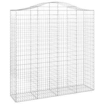 Arched Gabion Baskets 6 pcs | Galvanised Iron Garden Barriers