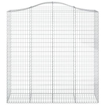 Arched Gabion Baskets 6 pcs | Galvanised Iron Garden Barriers