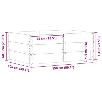 Pallet Collars 3 pcs Brown 150x100 cm Solid Wood Pine