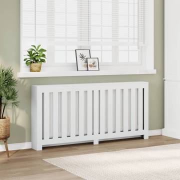 Stylish White Radiator Cover 175x20x82 cm | Engineered Wood