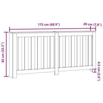 Stylish White Radiator Cover 175x20x82 cm | Engineered Wood