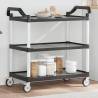 3-Tier Trolley Black 99x50x96 cm Aluminium Colour black Size 99 x 50 x 96 cm 