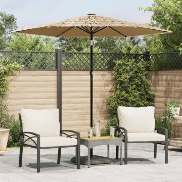 Garden Parasol with LEDs – 223x223x231 cm Brown | Hipomarket