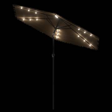 Garden Parasol with LEDs – 223x223x231 cm Brown | Hipomarket