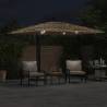 Brown Garden Parasol with LEDs & Steel Pole - 290x290 cm