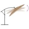 Brown Garden Parasol with LEDs & Steel Pole - 290x290 cm