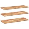 Floating Shelves - Set of 3 | Solid Acacia Wood 100x30x2 cm