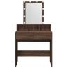 Dressing Table with LED - Brown Oak 80x41x144.5 cm