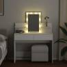 Dressing Table with LED - White 100x40x130 cm | Hipo Market