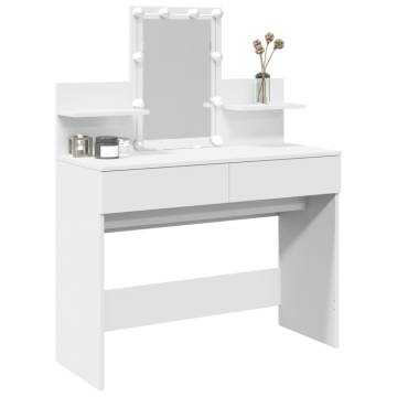 Dressing Table with LED - White 100x40x130 cm | Hipo Market