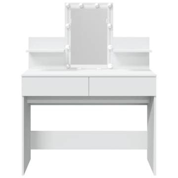 Dressing Table with LED - White 100x40x130 cm | Hipo Market