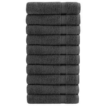 Premium Bath Towels SOLUND 10pcs Anthracite 100x150cm | HipoMarket