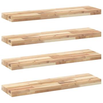 Floating Shelves (4pcs) - Solid Acacia Wood | Hipomarket UK