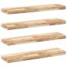 Floating Shelves (4pcs) - Solid Acacia Wood | Hipomarket UK