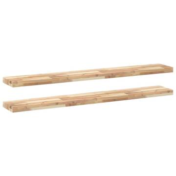 Floating Shelves 2 pcs | Untreated Acacia Wood - Hipomarket