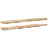 Floating Shelves 2 pcs | Untreated Acacia Wood - Hipomarket