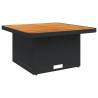 Garden Table Black 80x80 cm | Durable Poly Rattan & Acacia Wood