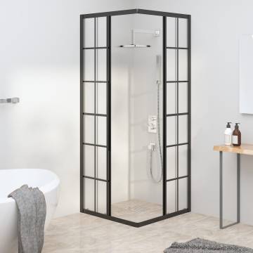 Shower Cabin Frosted ESG 80x80x180cm Black | Hipomarket