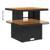 Garden Table Black 80x80 cm | Durable Poly Rattan & Acacia Wood