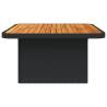 Garden Table Black 80x80 cm | Durable Poly Rattan & Acacia Wood