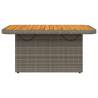 Garden Table Grey 90x55x71 cm | Poly Rattan & Acacia Wood