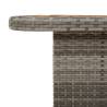 Garden Table Grey 90x55x71 cm | Poly Rattan & Acacia Wood