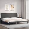  Bed Frame with Headboard Grey 200x200 cm Solid Wood Colour grey Size 200 x 200 cm 