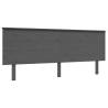 Grey Bed Frame with Headboard - Solid Wood 200x200 cm